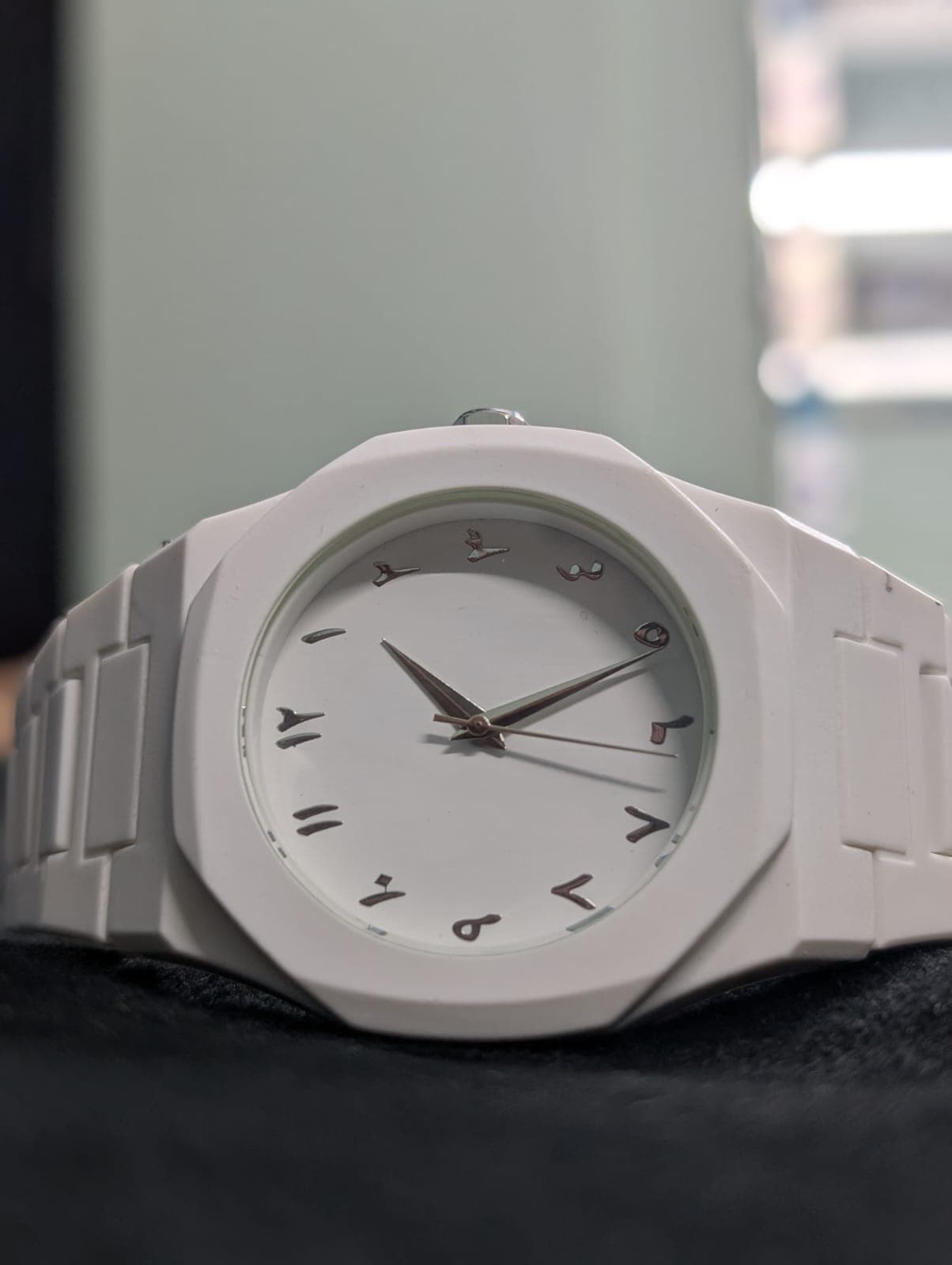 Premium White Arabic Numeral Octagonal Silicone Strap Watch for Men & Women